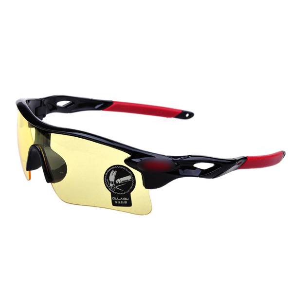 Color:Yellow+Red:Outdoor Sport Cycling Bicycle Running Bike Riding Sun Glasses Eyewear Fishing