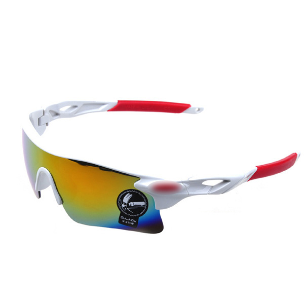 Color:Golden+White:Outdoor Sport Cycling Bicycle Running Bike Riding Sun Glasses Eyewear Fishing