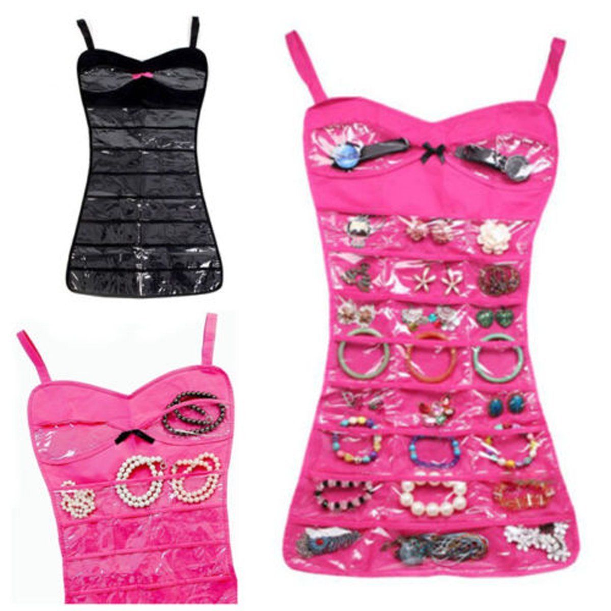 Jewelry Brooch Closet Display Organizer Dress Hanging Holder Pocket