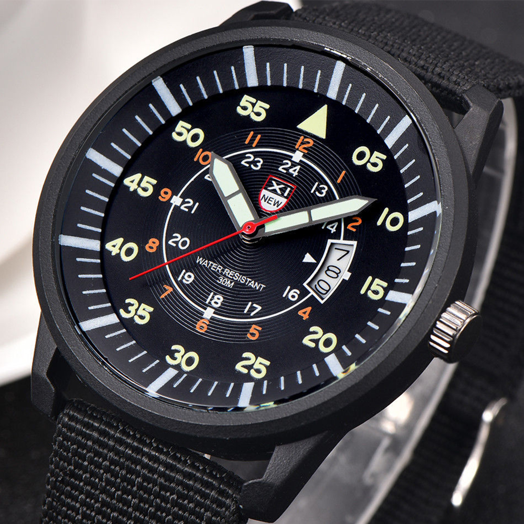 Military Mens Stainless Steel Watch Luminous Dial Date Luxury Sport