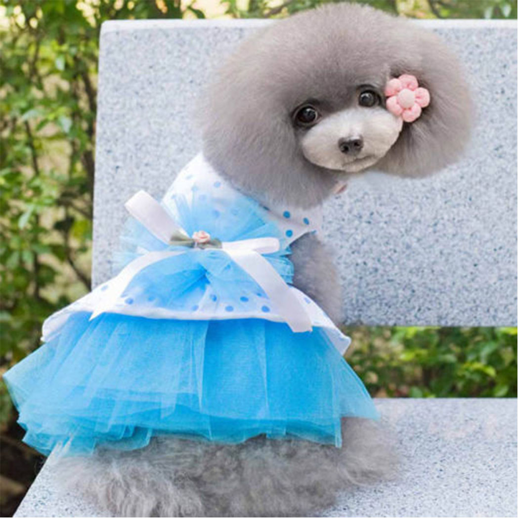 PET PUPPY DOG Princess Costume Apparel Clothes Dog Cat Bow Tutu Dress Lace Skirt 2.60